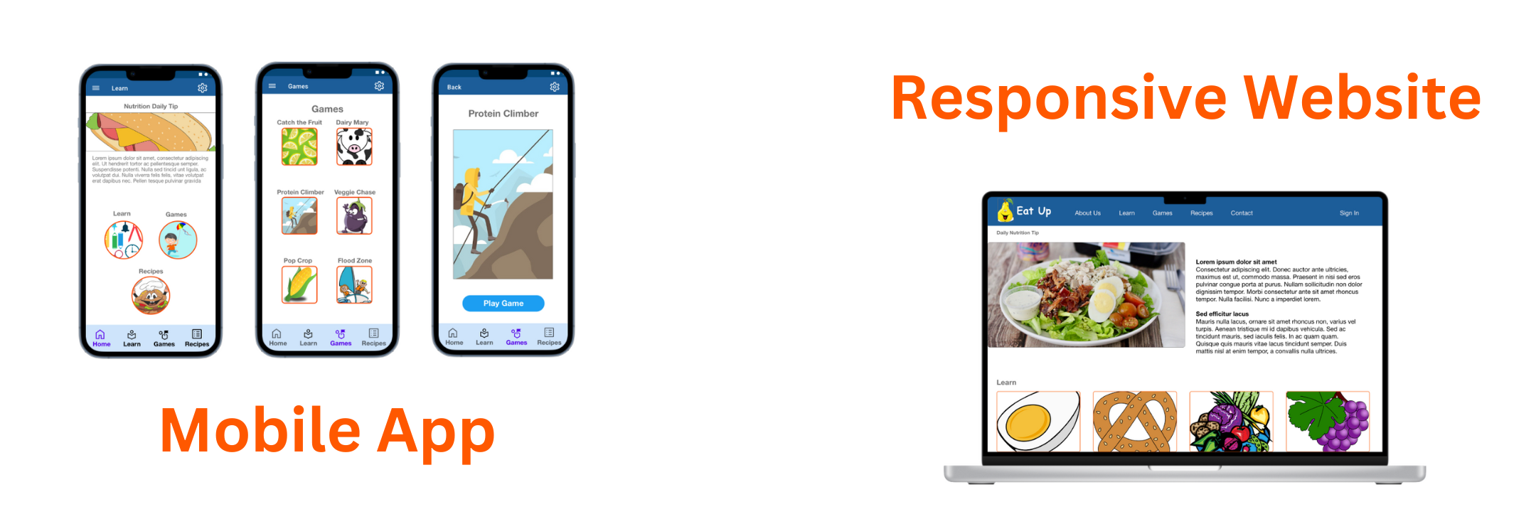 Nutrition Mobile App and Responsive Website